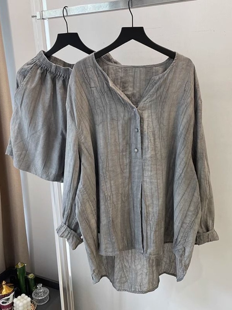 Linen Pant Wide - Conjunto Elegante de Camisa de Linho