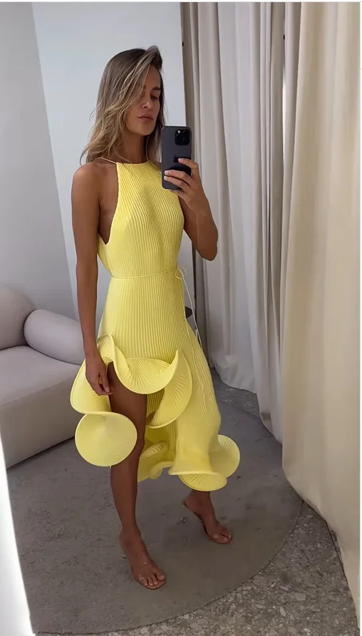 Vestido Maxi Feminino Elegante - Maxi Dress Halter avaliação e preço